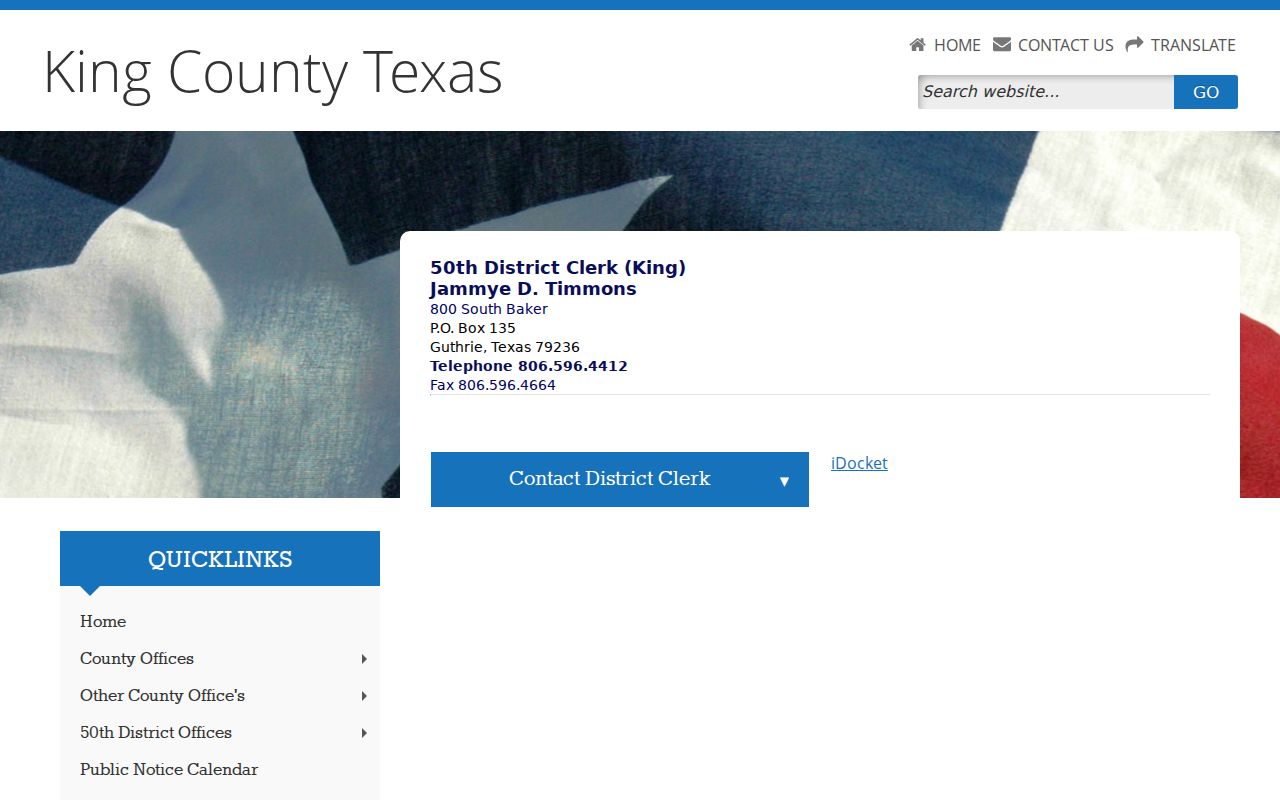King County District Clerk access for criminal case records