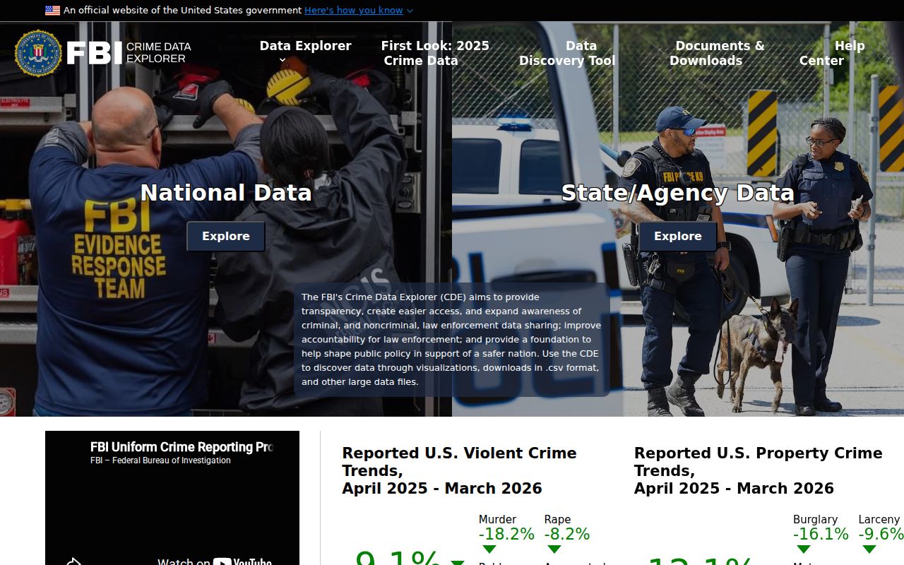 King County criminal history FBI crime data interface