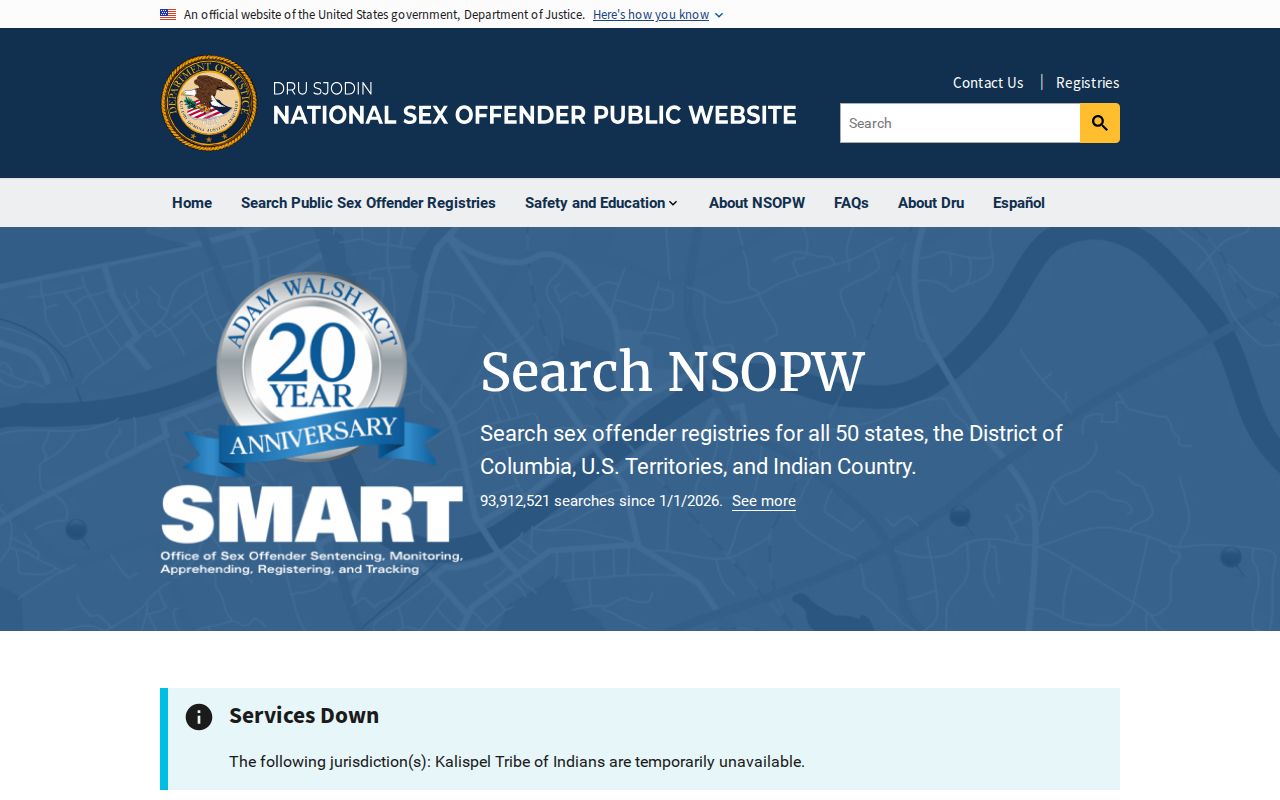 King County sex offender search access through the national NSOPW website
